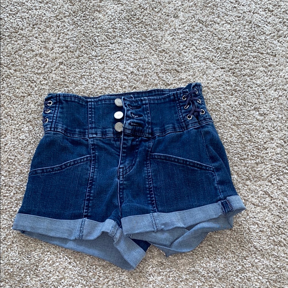Almost Famous Dark Blue High-Waisted Shorts